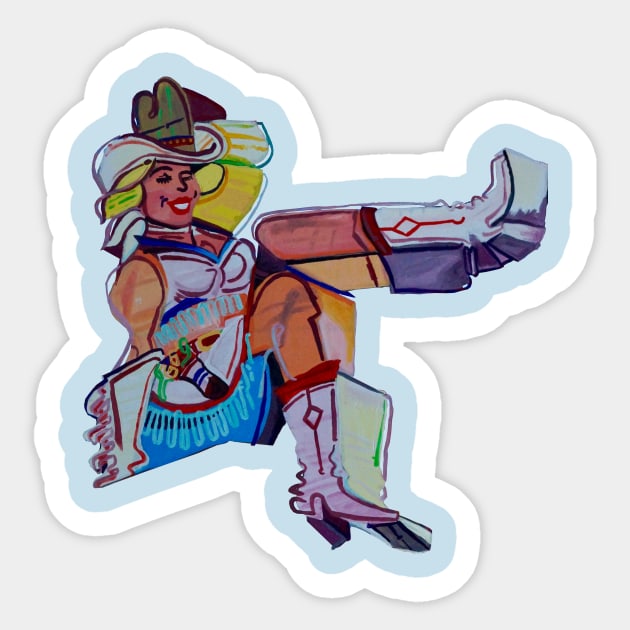 Vegas Cowgirl Sticker by SPINADELIC